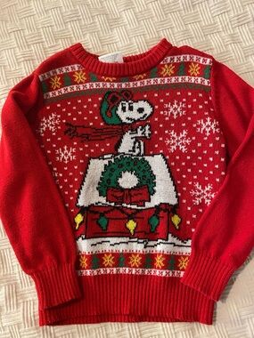 Jumping beans Red Snoopy Christmas Sweater size 4
